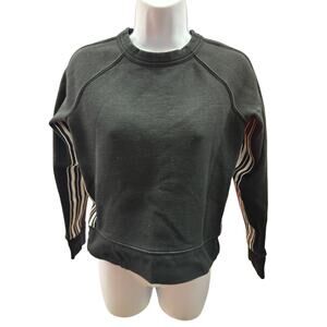 Athleta Sweatshirt Womens XXS Medium Black White 24/7 Striped Crew Pullover